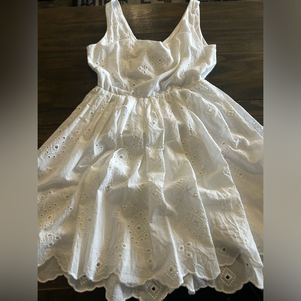 Francesca’s Audrey Parks White Eyelet Dress Open Back NWT